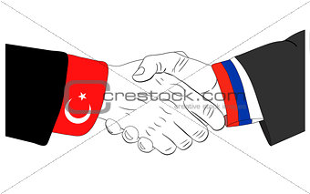 Friendly Russian-Turkish handshake