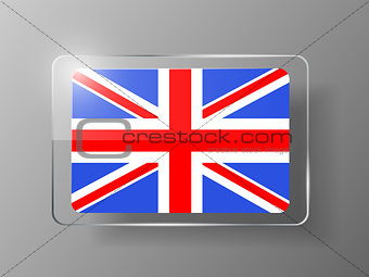 British Flag Glossy Button. Vector illustration.