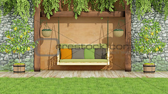 Garden with swing
