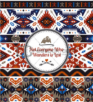 Seamless bright pattern in aztec style
