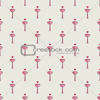 seamless pattern with flower and heart