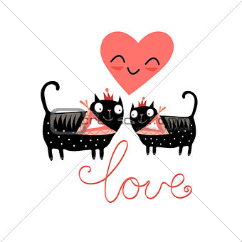 love cats and heart 