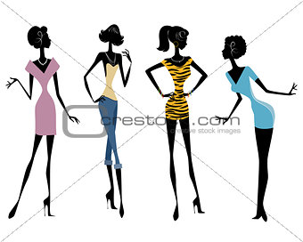 Four girls in dresses