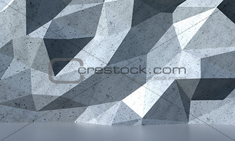 Abstract white polygon wall background