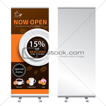coffee roll up  banner stand design