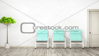 room with three chairs