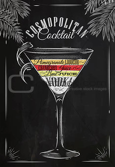 Cosmopolitan cocktail chalk 
