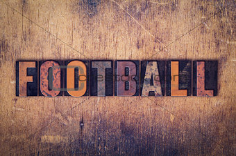 Football Concept Wooden Letterpress Type