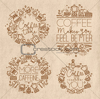 Coffee monograms kraft