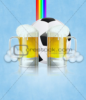 Beer Glass and Soccer Ball