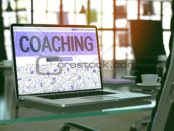 Coaching - Concept on Laptop Screen.