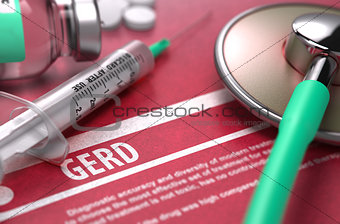 GERD - Printed Diagnosis. Medical Concept.