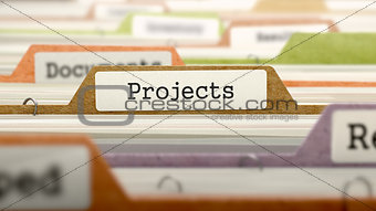 Projects Concept. Folders in Catalog.