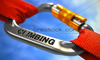 Chrome Carabiner with Text Climbing.