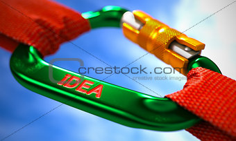 Idea on Green Carabiner between Red Ropes.