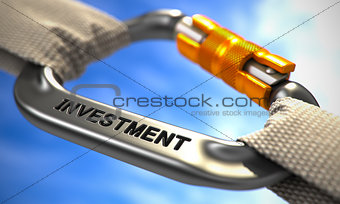 Chrome Carabiner with Text Investment.