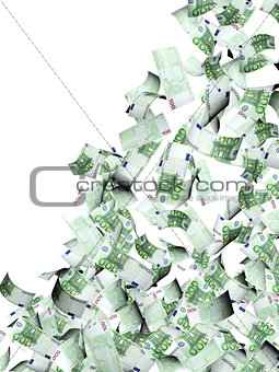 Flying banknotes of euro