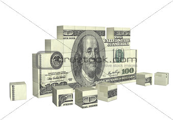 Elements of puzzle with banknote of dollar
