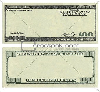 Clear 100 USA dollar banknote pattern