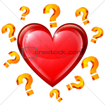 Heart and Question Signs