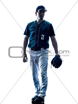 man baseball player silhouette isolated