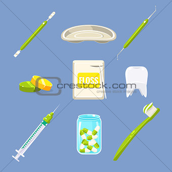 Dentist Icons and Teeth Care Set
