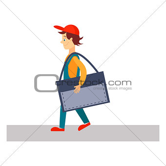 Delivery Man with a Folder, Vector Illustration