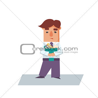 Upset Business Man Cartoon Character Vector Illustration