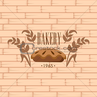 Bakery Logo on Brick Wall Beackground