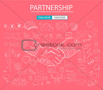 PartnerShip concept  with Doodle design style