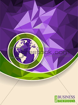 Abstract green purple brochure with polygons