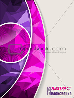 Abstract pink purple brochure with polygons