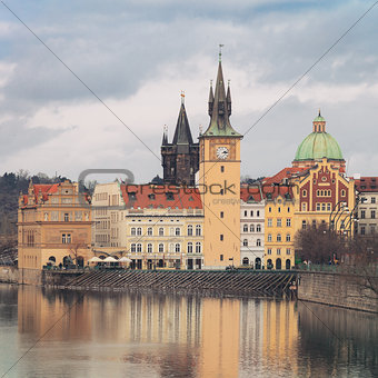 Landscape of quay in Prague