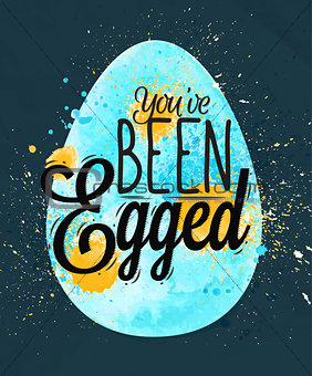 Happy easter egg poster blue 
