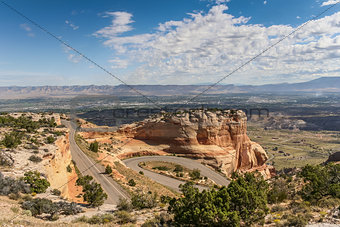 Winding road through colorado national monument