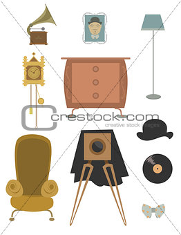 Vintage retro old things collection