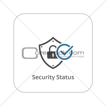 Security Status Icon. Flat Design.