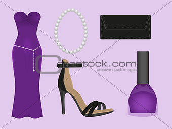 evening dress purple