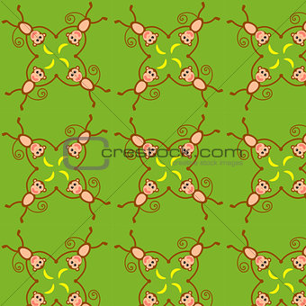 Cute happy monkey pattern