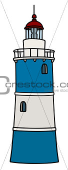 Old blue and white lighthouse