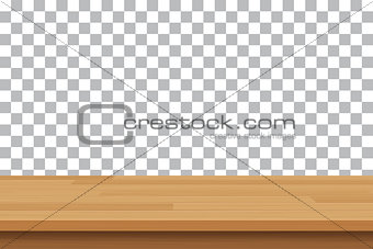 vector wood table top on isolated background