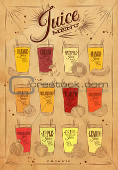 Poster juice menu kraft