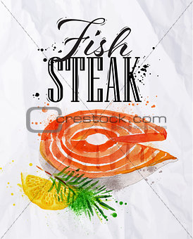 Fish steak watercolor 