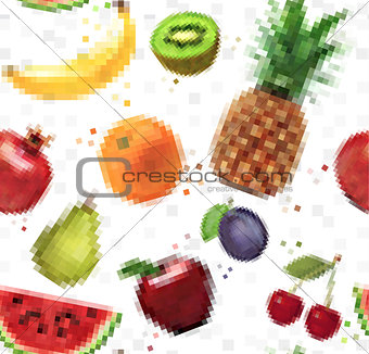 Pattern pixel fruits