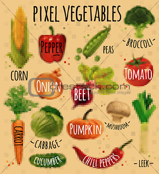 Pixel vegetables kraft