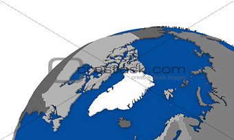 Arctic north polar region on Earth political map