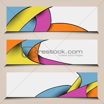 Abstract colorful polygon banners