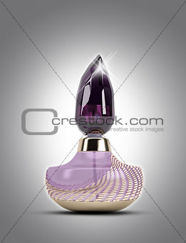 3D perfume bottle on a plain background