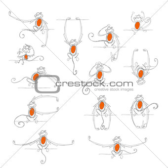 Funny monkeys, sketch for your design