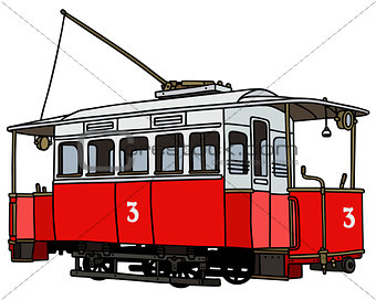 Vintage red tramway